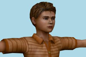 Young Travis Silent-Hill, boy, male, people, human, xna, characters, rigged